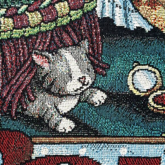 Mary Engelbreit Vintage 90s PRINCESS QUITE A LOT Throw Blanket Tapestry 47x68” - Picture 8 of 10